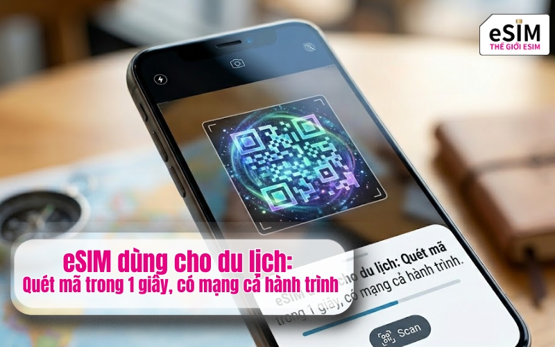 eSIM dùng cho du lịch: Quét mã trong 1 giây, có mạng cả hành trình